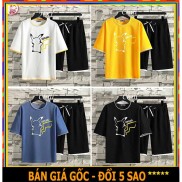 [GIÁ SẬP SÀN] Áo Thun Đồ Bộ Siêu Cute Pikachu Dành Cho Nam Nữ Mặc Ở Nhà/Bộ quần áo thể thao nam bộ đồ nam lưới mè